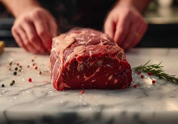 Fresh Beef on kitchen worktop